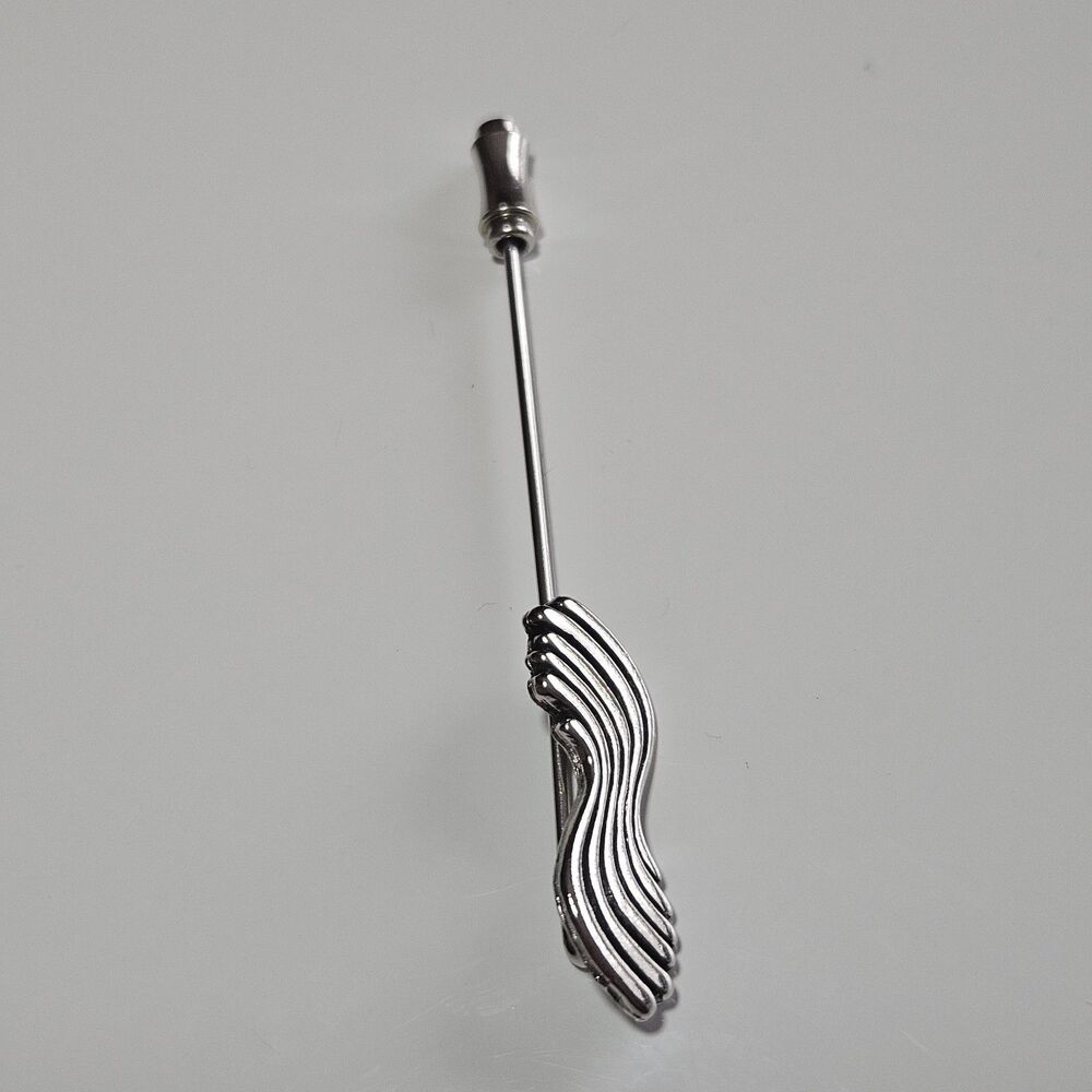 Sarah Coventry Swirl Silver Tone Lapel Stick Pin Vintage Signed - Picture 7 of 10